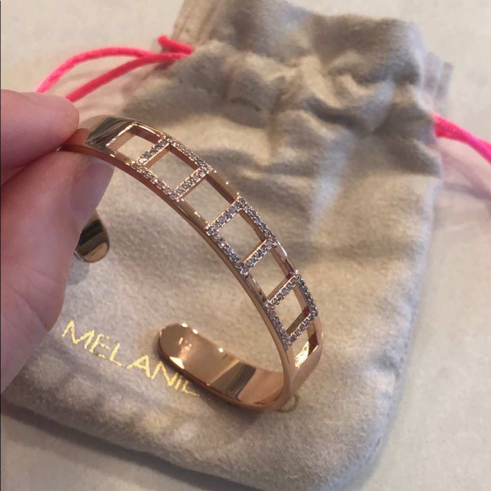 pave rose gold cuff